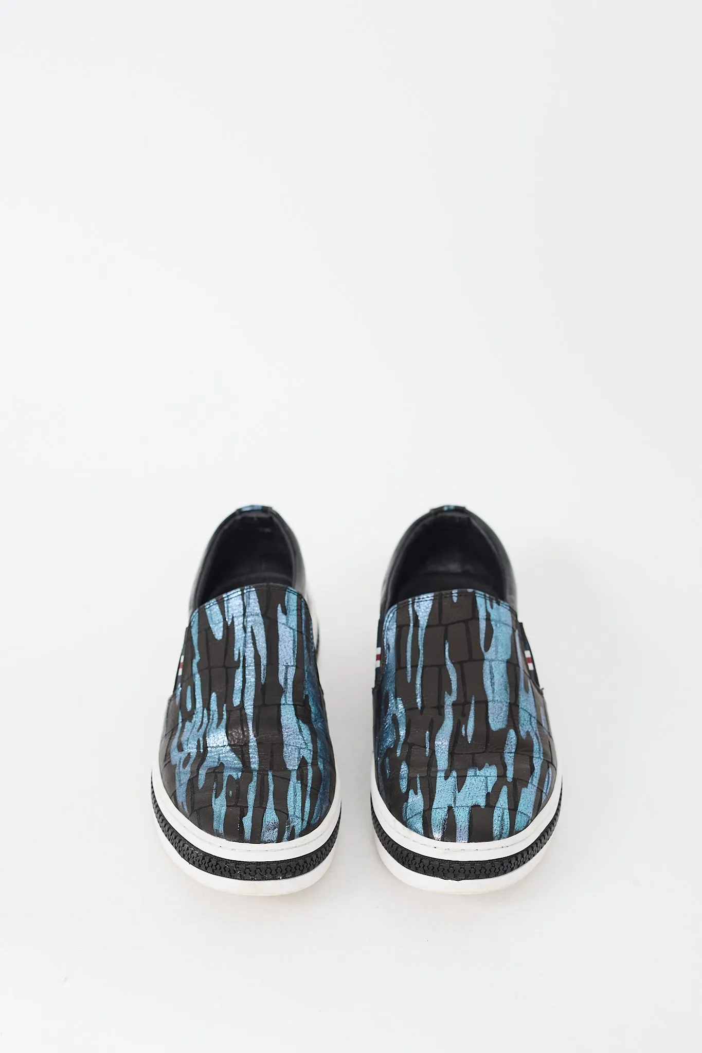 Black & Blue Camo Slip On Sneaker