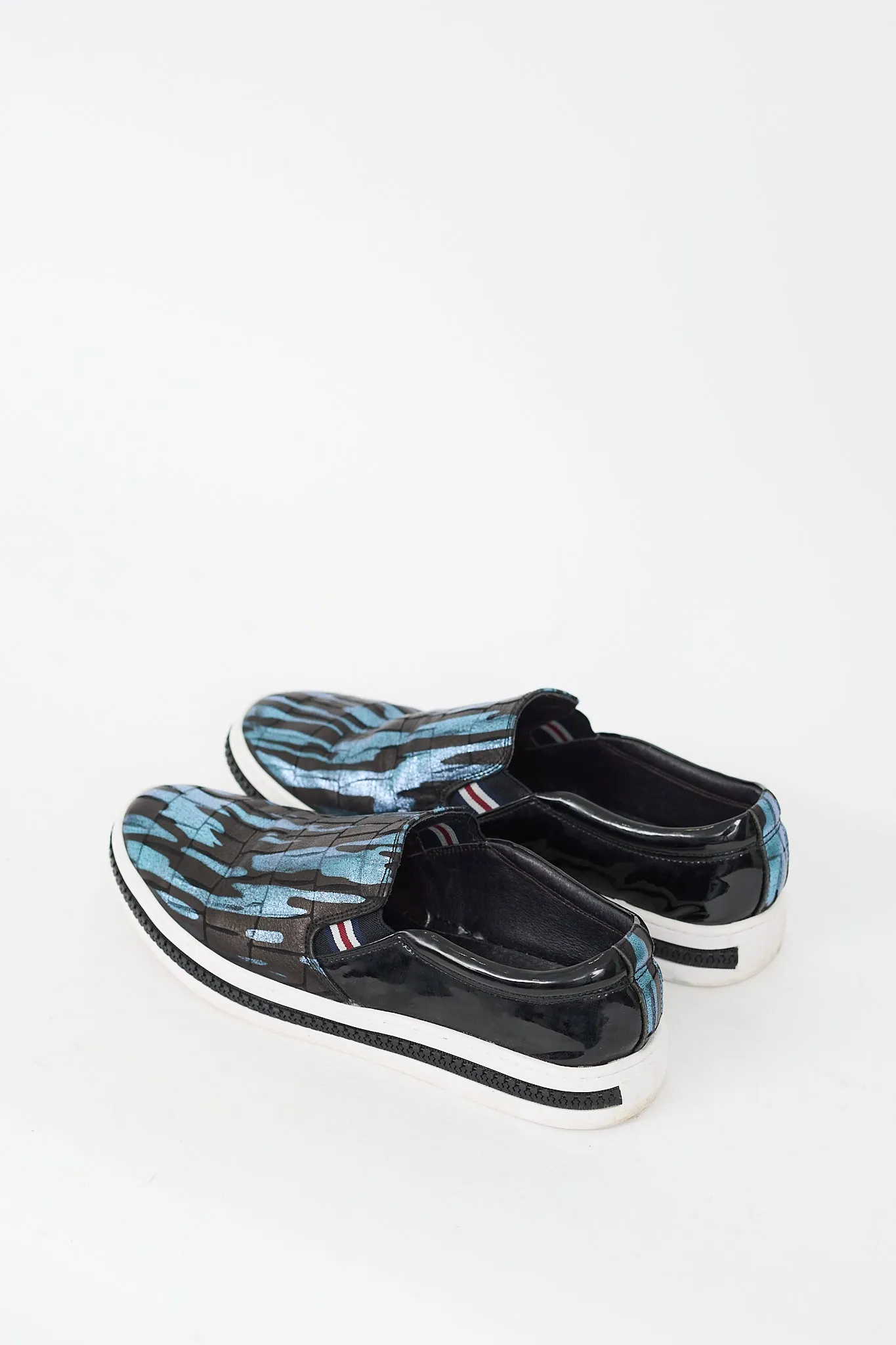 Black & Blue Camo Slip On Sneaker
