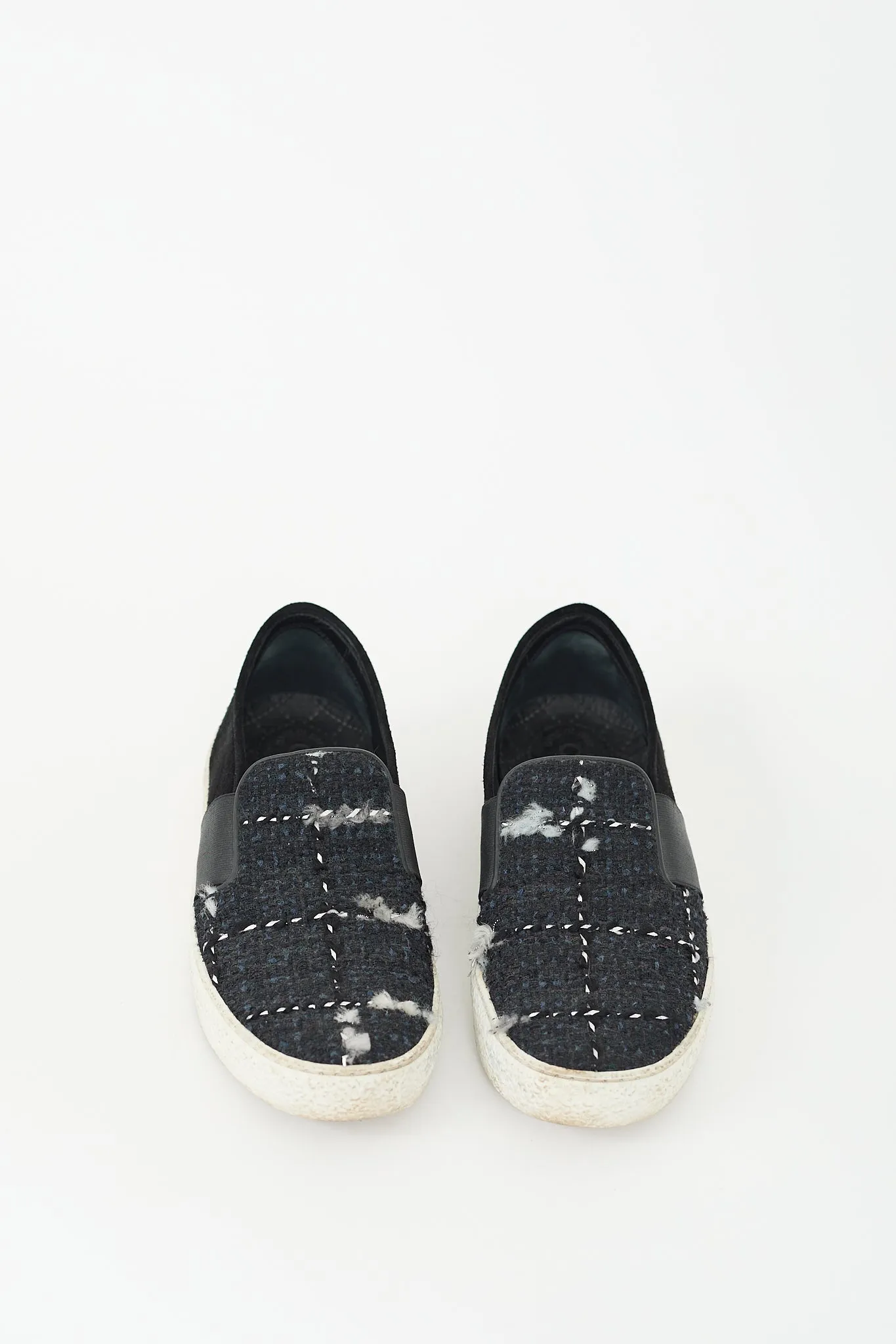 Black & Multi Tweed CC Slip On Sneaker