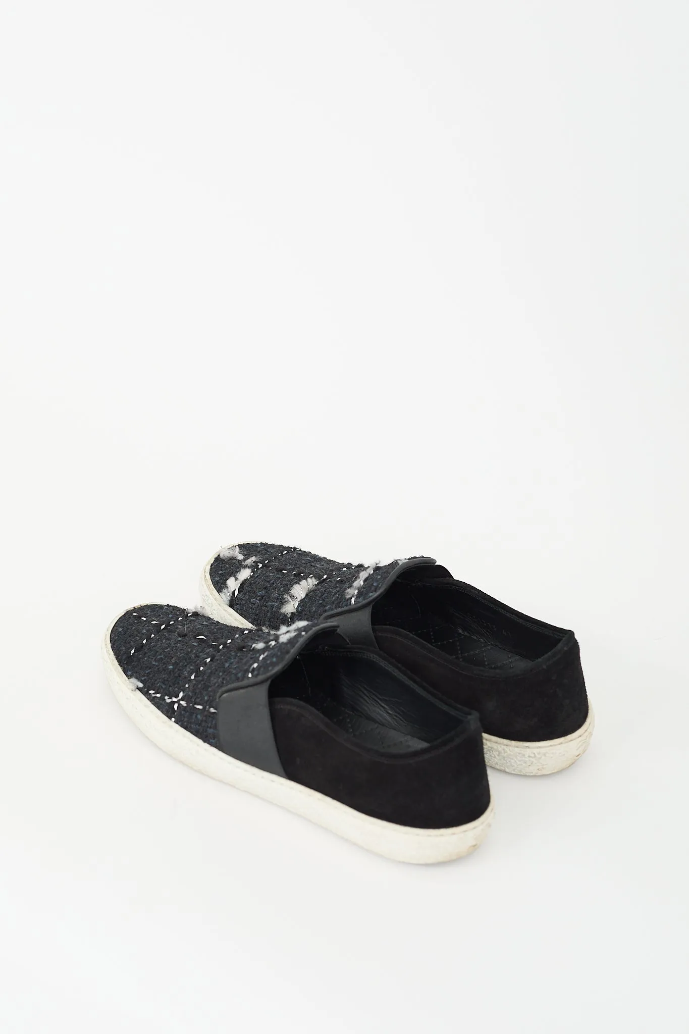 Black & Multi Tweed CC Slip On Sneaker