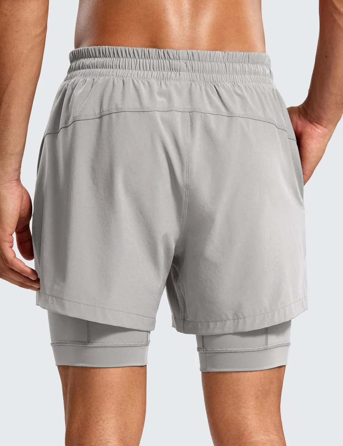 CRZ YOGA 2 in 1 Mens Athletic Shorts 5'' with Liner Quick Dry Lightweight for Running Sports Gym with Pockets