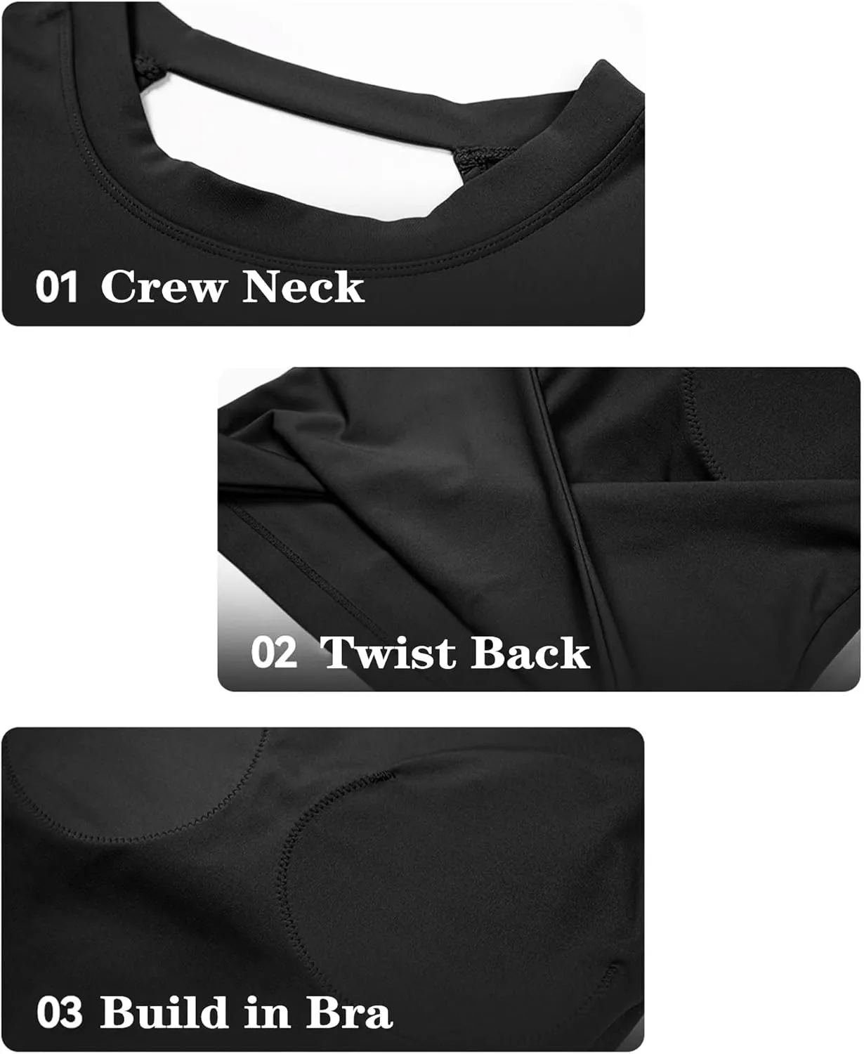 DaiLiWei Open Back Workout Tops for Women Longline Sports Bras Padded Crop Tank Yoga Top Low Back Shirts with Built in Bra