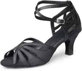 Dance Shoes for Women Low Heel Ballroom Dance Shoes Salsa Latin Practice Dancing Shoes Cuban Heels 1.5 inch