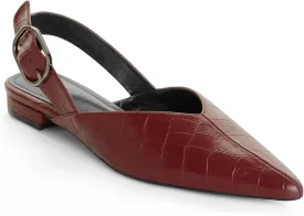 Gold Slingback Flat Shoes for Women Casual Comfortable Shoes Pointed Toe Adjustable Buckle Flat Mule Sandals