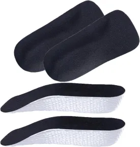 Height Increase Insole - Orthopedic Shoes High Pads 2PCS Height Increase Insoles for Men Women Arch Support Shoe Lifts Shock Absorption Heel Lift Insole (Black, 1.4in/3.5cm)