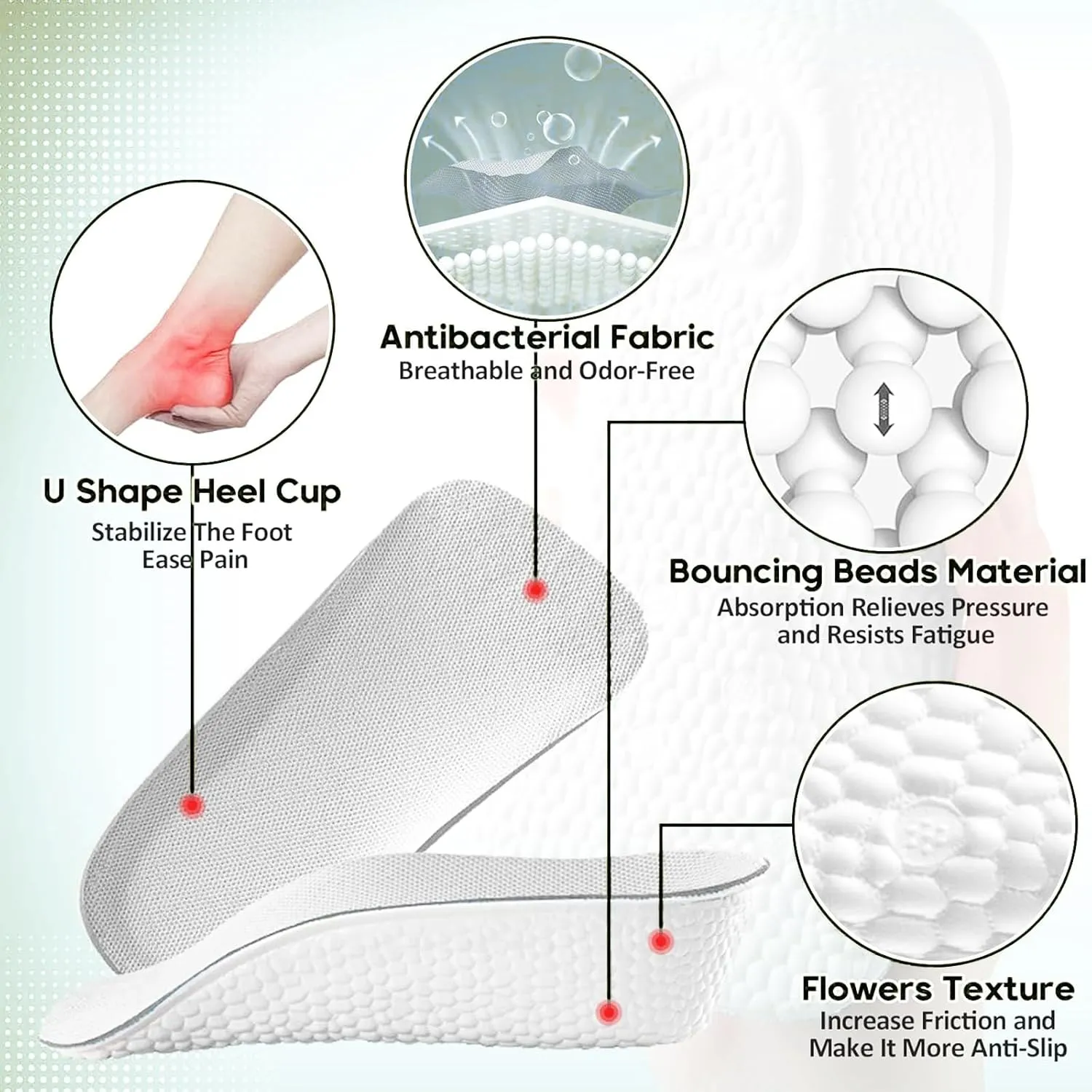 Height Increase Insole - Orthopedic Shoes High Pads 2PCS Height Increase Insoles for Men Women Arch Support Shoe Lifts Shock Absorption Heel Lift Insole (Black, 1.4in/3.5cm)