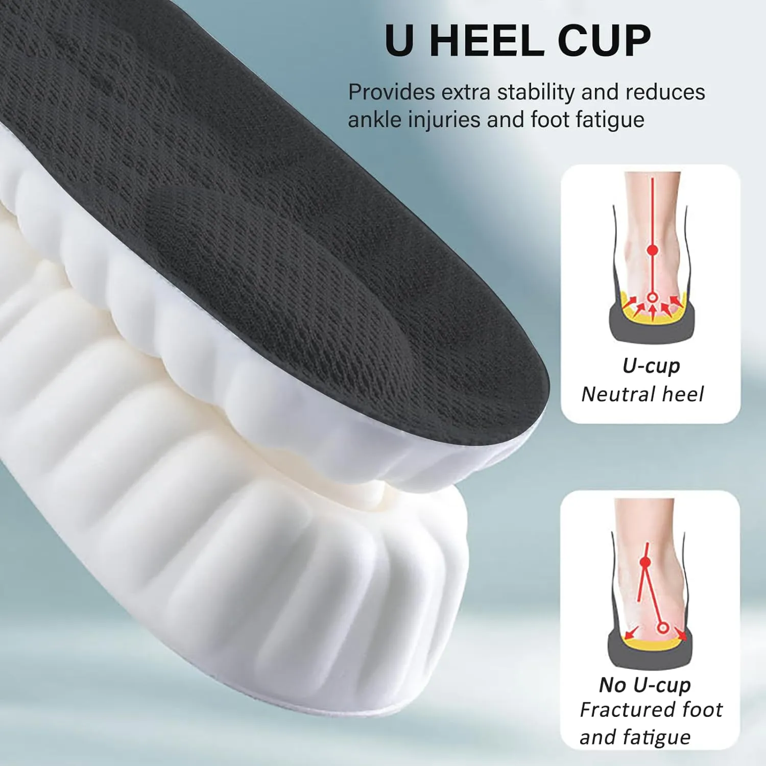 Height Increase Memory Foam Insoles for Men & Women - Taller Heel Lift Shoe Inserts with Breathable Cushioned Comfort for Sports Shoes, Work Boots | Trim to Fit (Black 2.5cm, 9-11.5 US Men)
