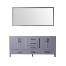 Jacques 72" Double Vanity Dark Grey, no Top and 70" Mirror