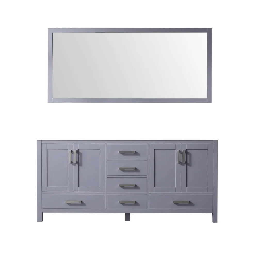 Jacques 72" Double Vanity Dark Grey, no Top and 70" Mirror