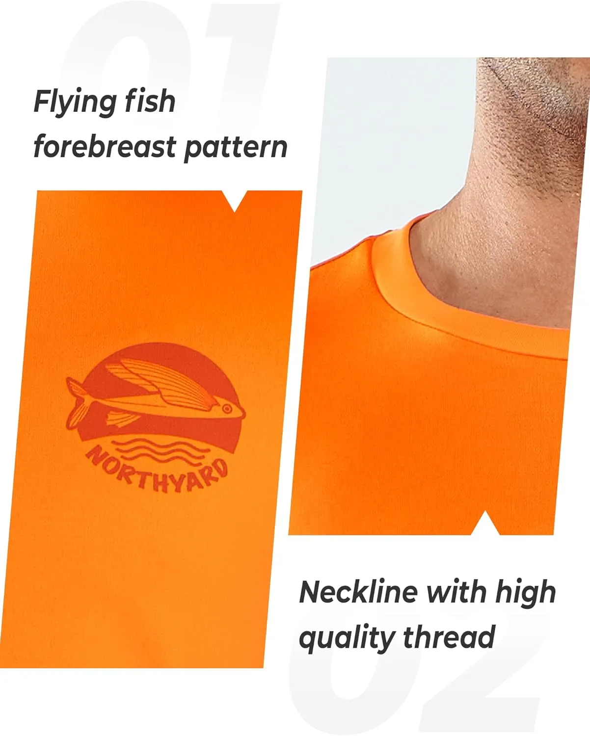 NORTHYARD Mens Rash Guard Shirt UPF 50  UV Sun Protection Short Sleeve Athletic T-Shirts for Men Quick Dry Fishing Beach Swim