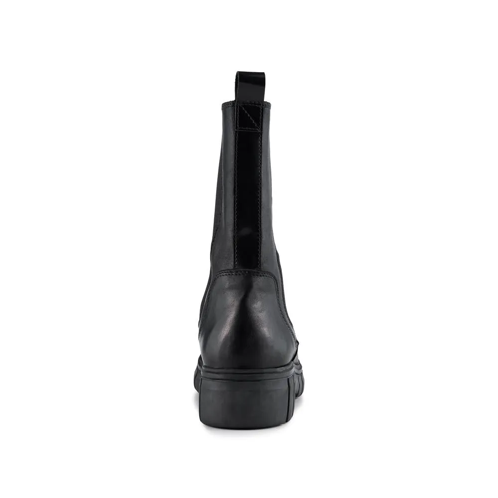 Rebel Chelsea High Leather Boot (Black)