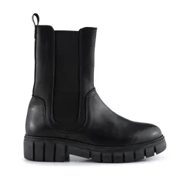 Rebel Chelsea High Leather Boot (Black)