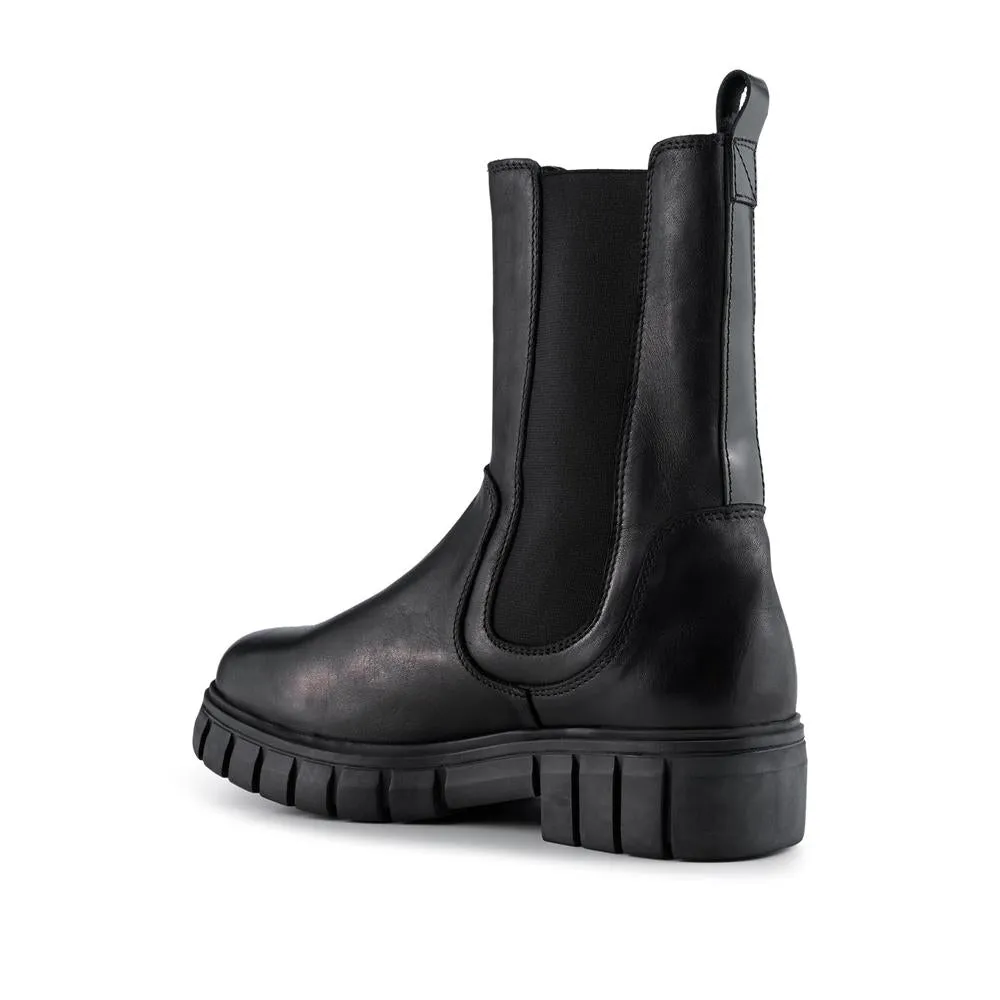 Rebel Chelsea High Leather Boot (Black)