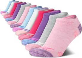 Reebok Girls' Low Cut Socks ?C 12 Pack Lightweight Breathable Low Cut No Show Socks for Girls - Girl's Athletic Socks