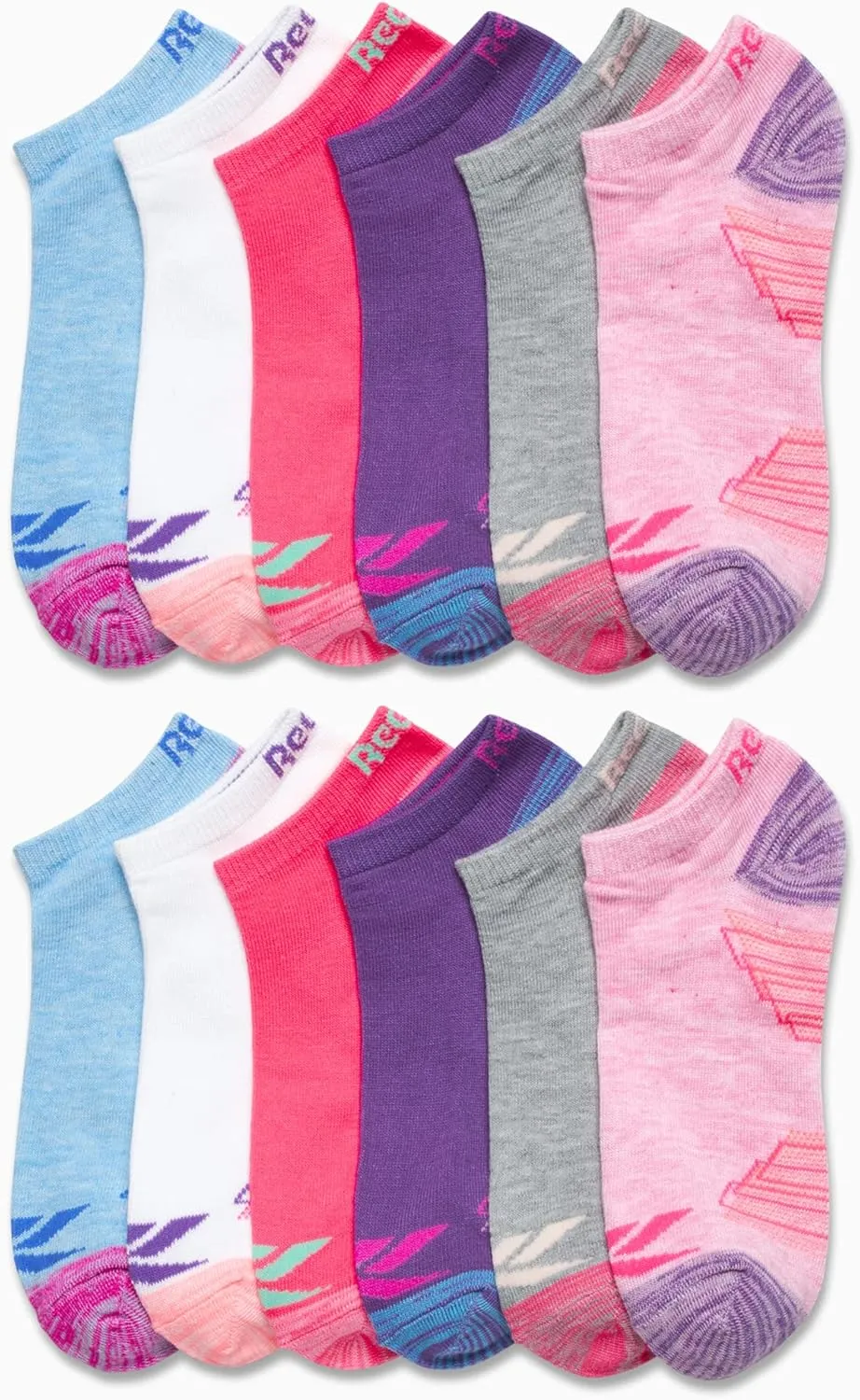 Reebok Girls' Low Cut Socks ?C 12 Pack Lightweight Breathable Low Cut No Show Socks for Girls - Girl's Athletic Socks