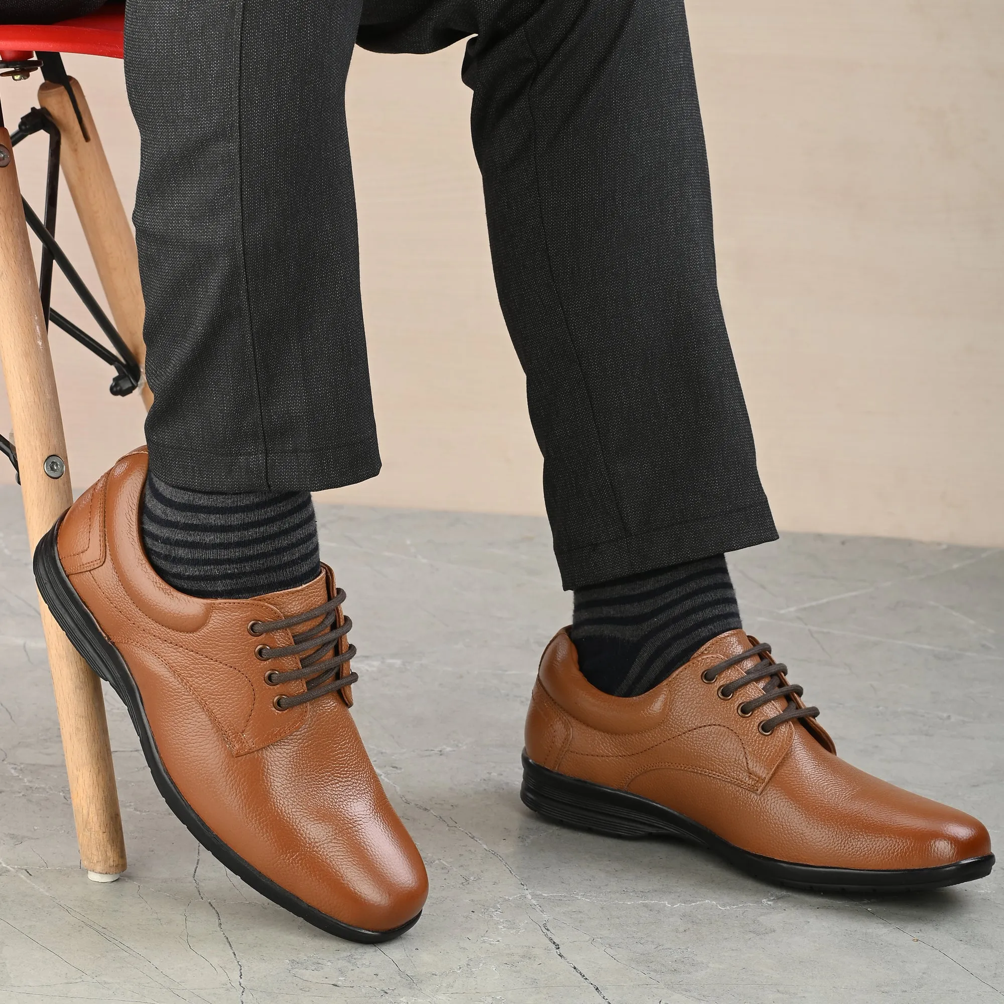 Smooth Full Grain Leather Derby Lace Ups
