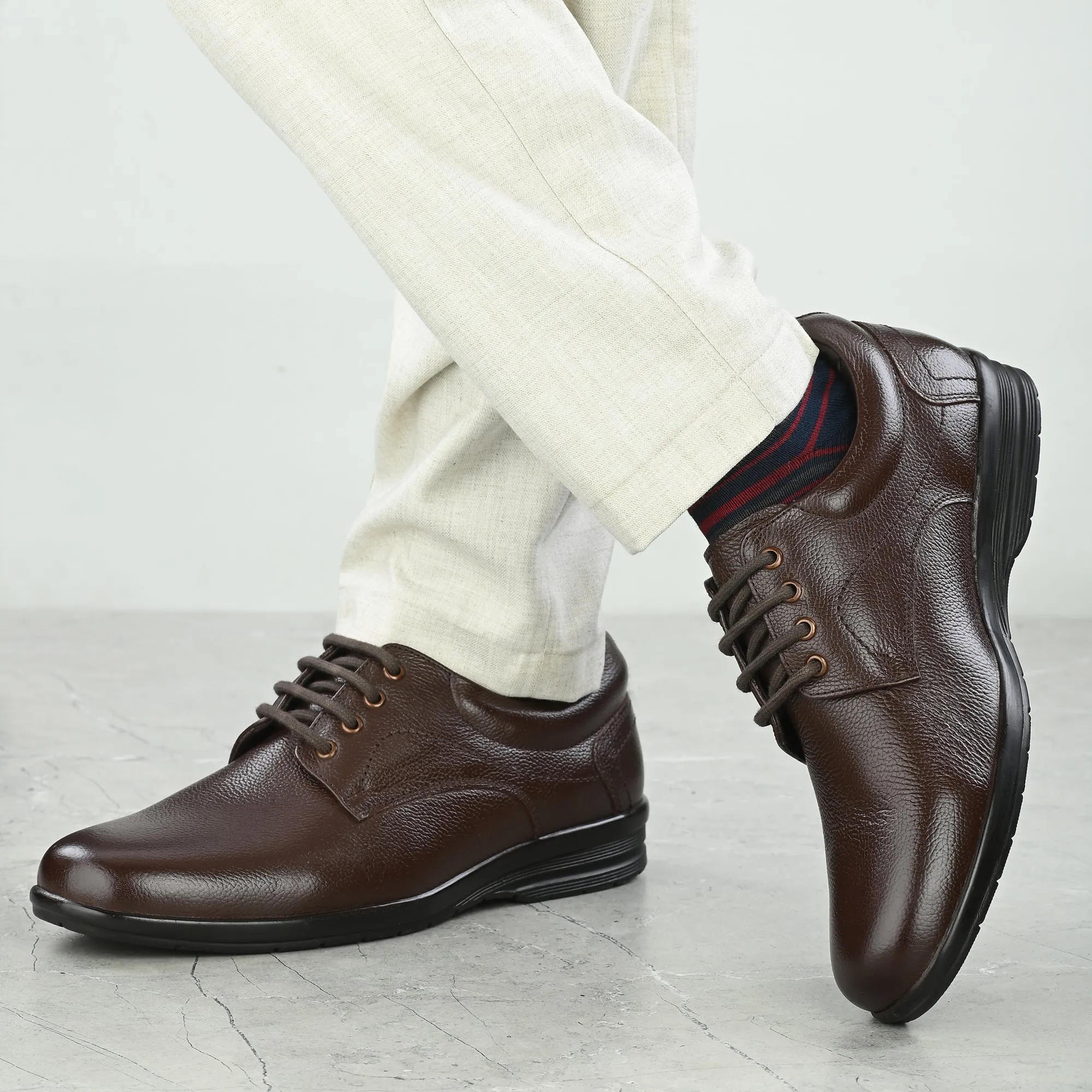 Smooth Full Grain Leather Derby Lace Ups