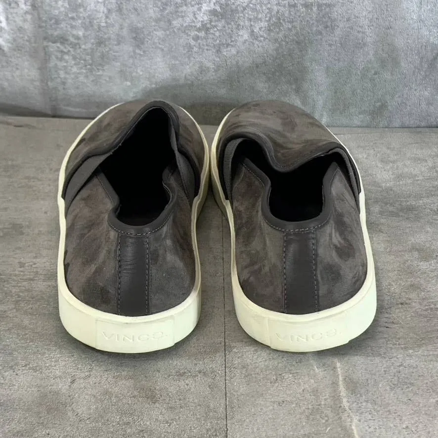 VINCE. Women's Charcoal Suede Preston Round-Toe Slip-on Sneakers SZ 6.5