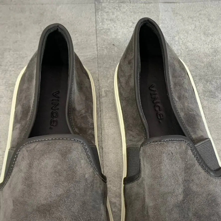 VINCE. Women's Charcoal Suede Preston Round-Toe Slip-on Sneakers SZ 6.5